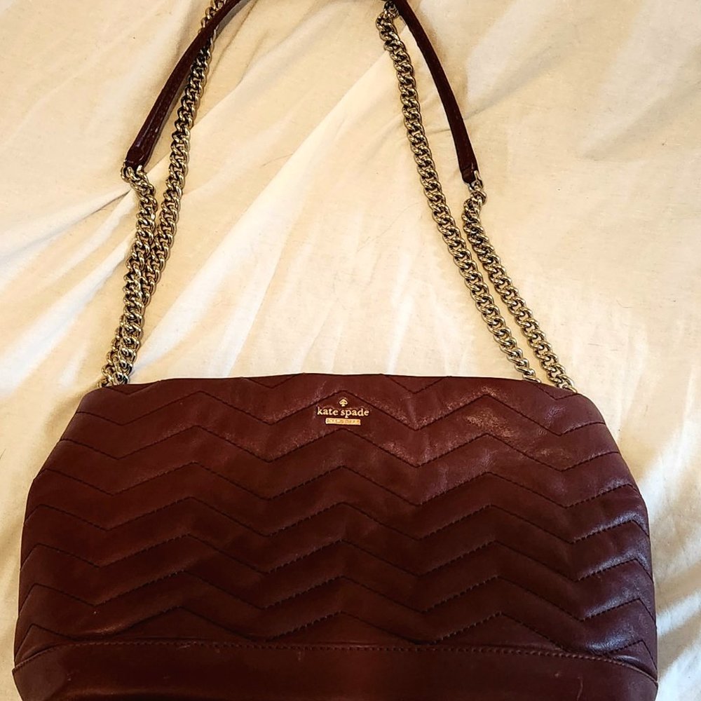 Kate Spade New York Maryanne Burgundy Leather Crossbody Bag - Picture 2 of 9
